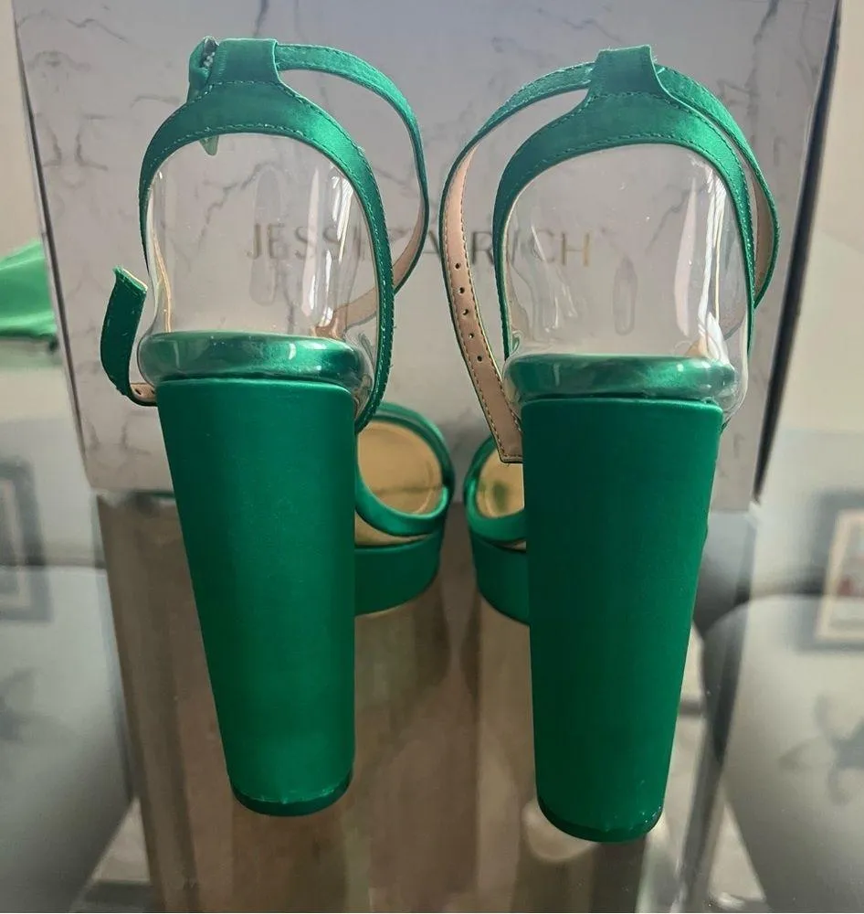 Jessica Rich Green Platform Sandals Size 39, New in Box w/Dust - Image 5