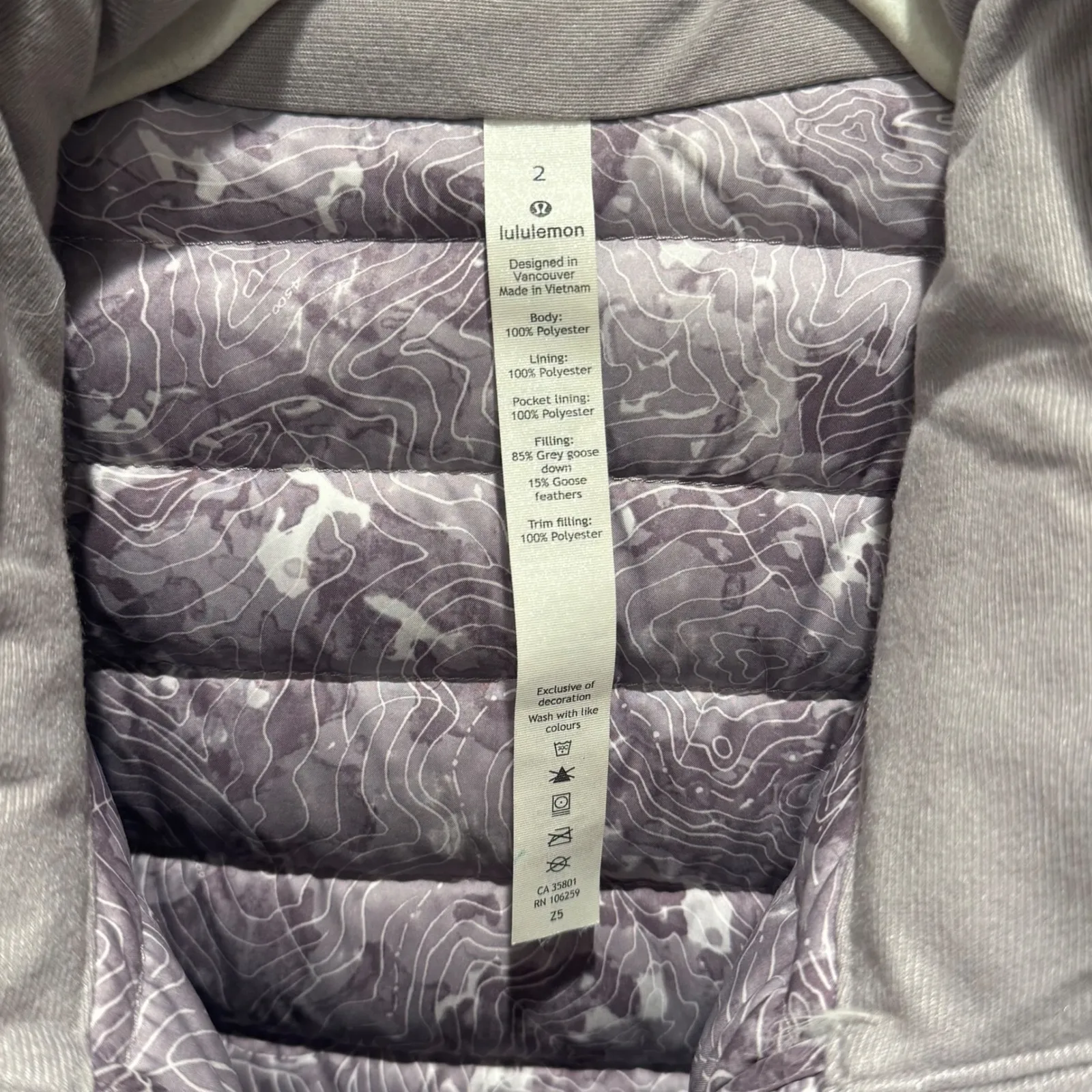 Lululemon Pack It Down Again Jacket Hooded Puffer 700 Down Lilac Purple Size 2‎ - Image 6