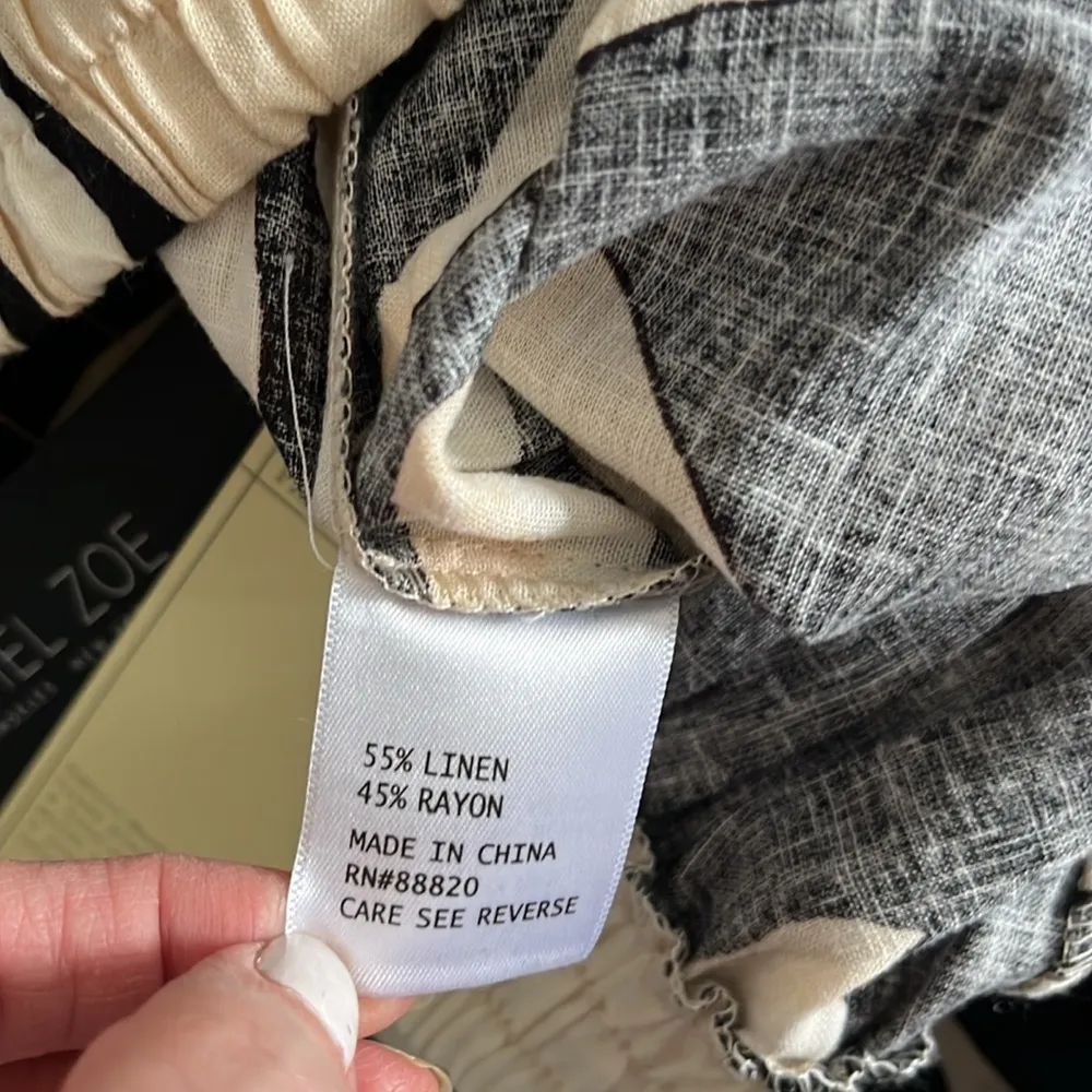 Rachel Zoe Linen Blend Women’s Vacation GeometricCapri Wide Leg Pants Sz XS new - Image 11