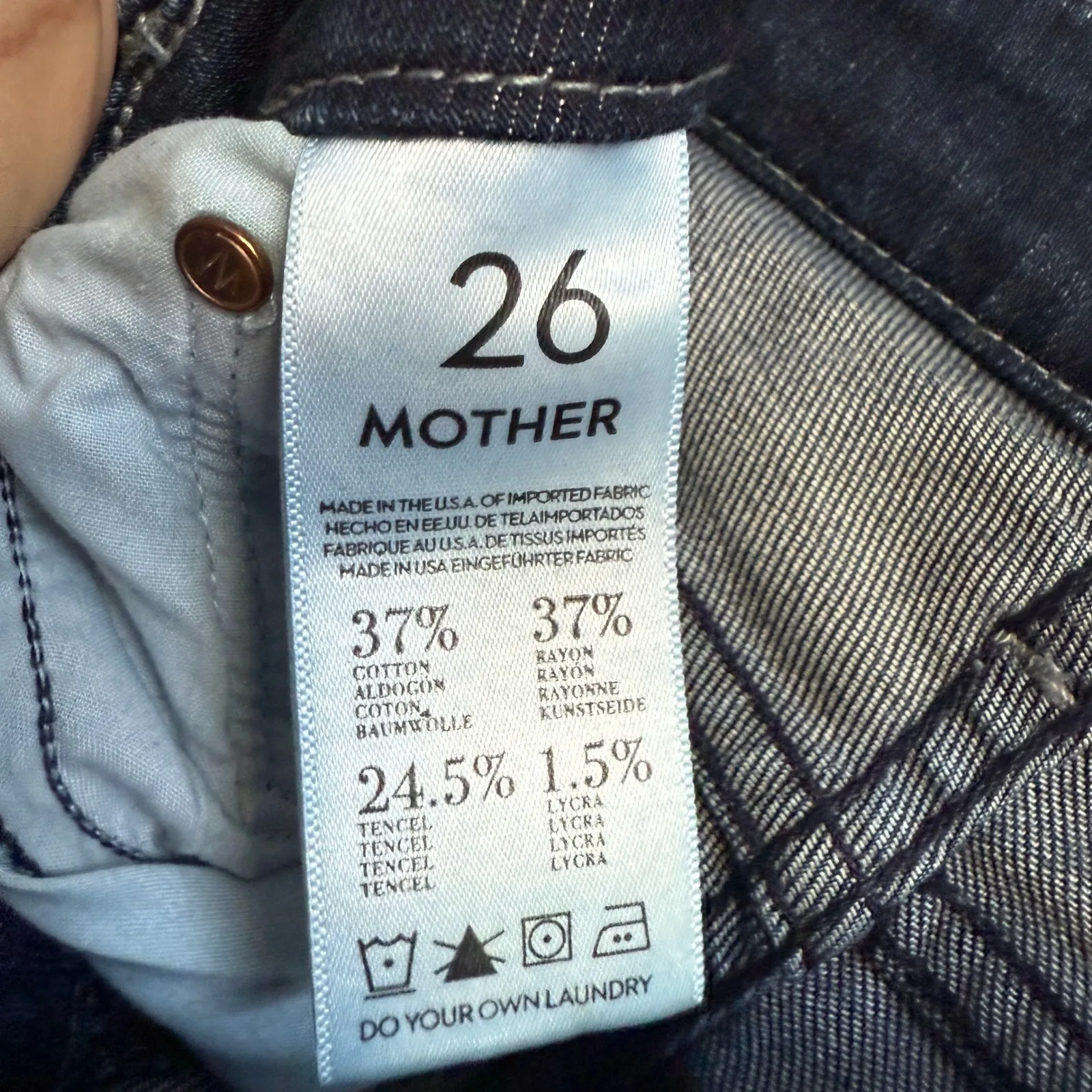 Mother size 26 a.k.a.‎ goddess The Looker dark blue minimalist jeans - Image 8