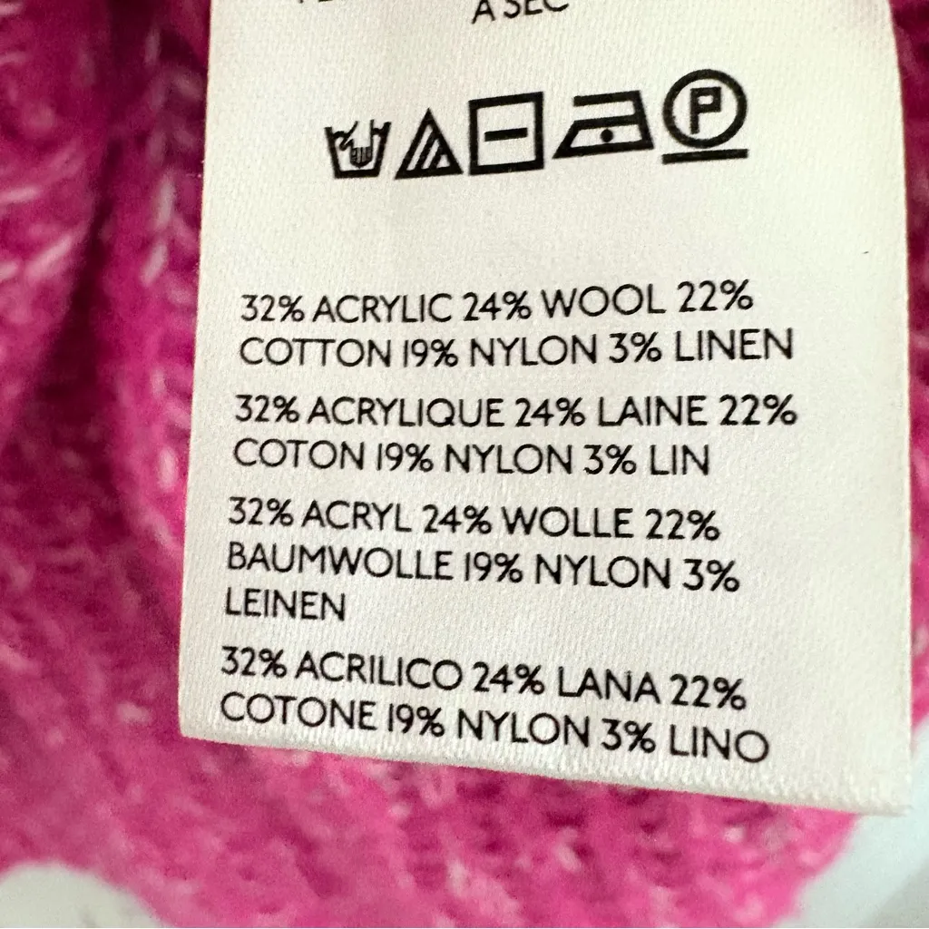 Pilcro Textured Tunic Sweater Anthropologie Wool Blend Pink White Baggy Size S - Image 13