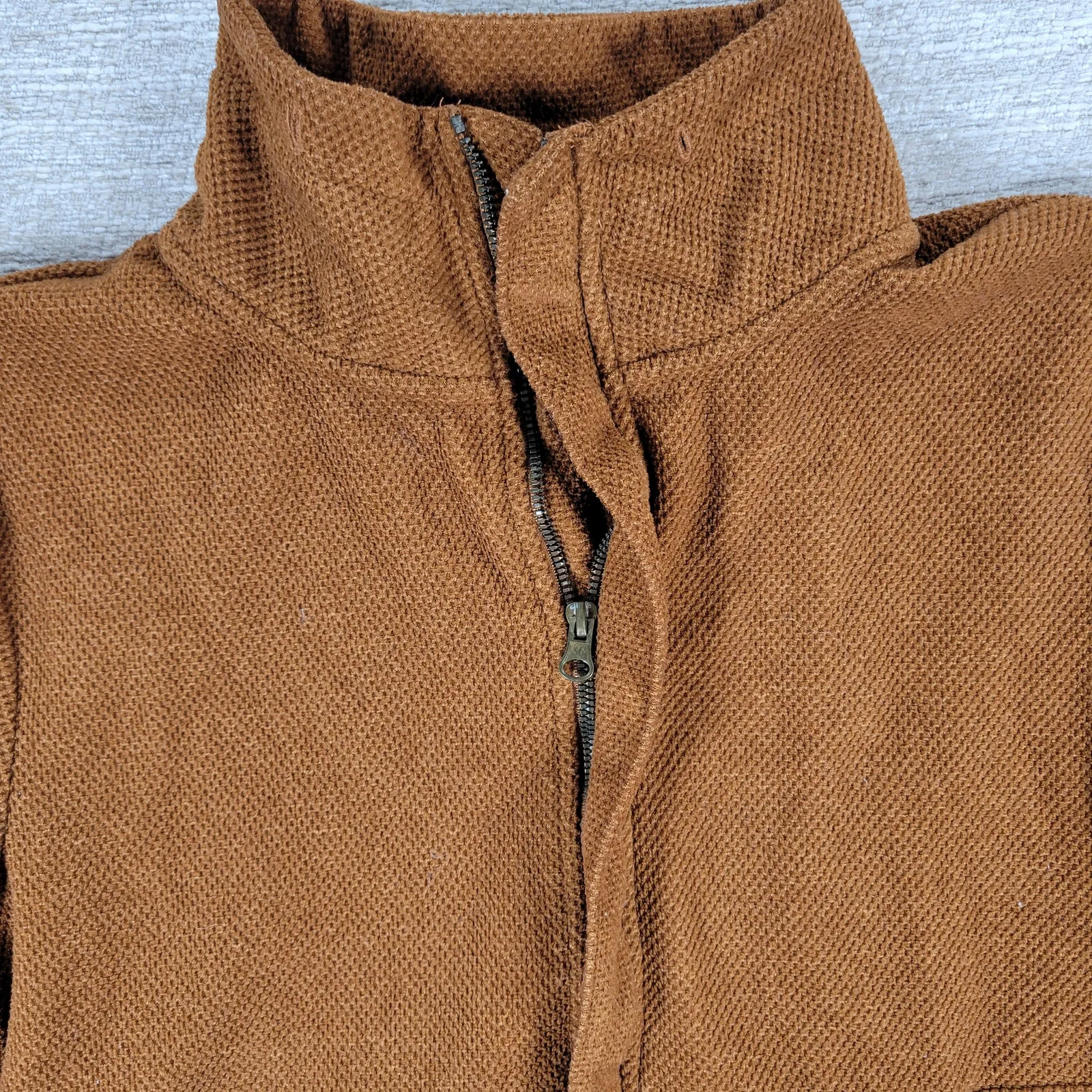 Avalanche Fleece Womens Small Rust Brown Quarter Zip Textured Pullover Top - Image 15