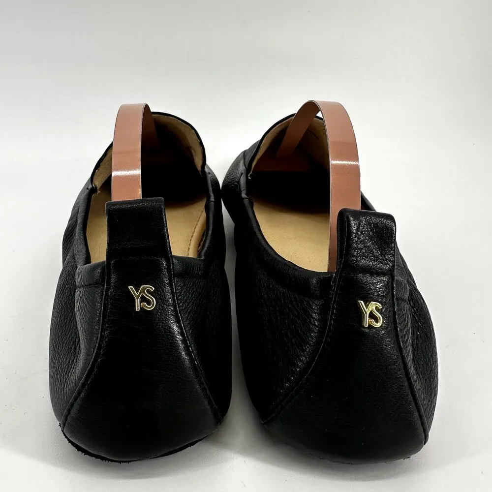 Yosi Samra Skyler Leather Loafer Shoes Slip On Pointed Toe Lightweight Black 7 - Image 6