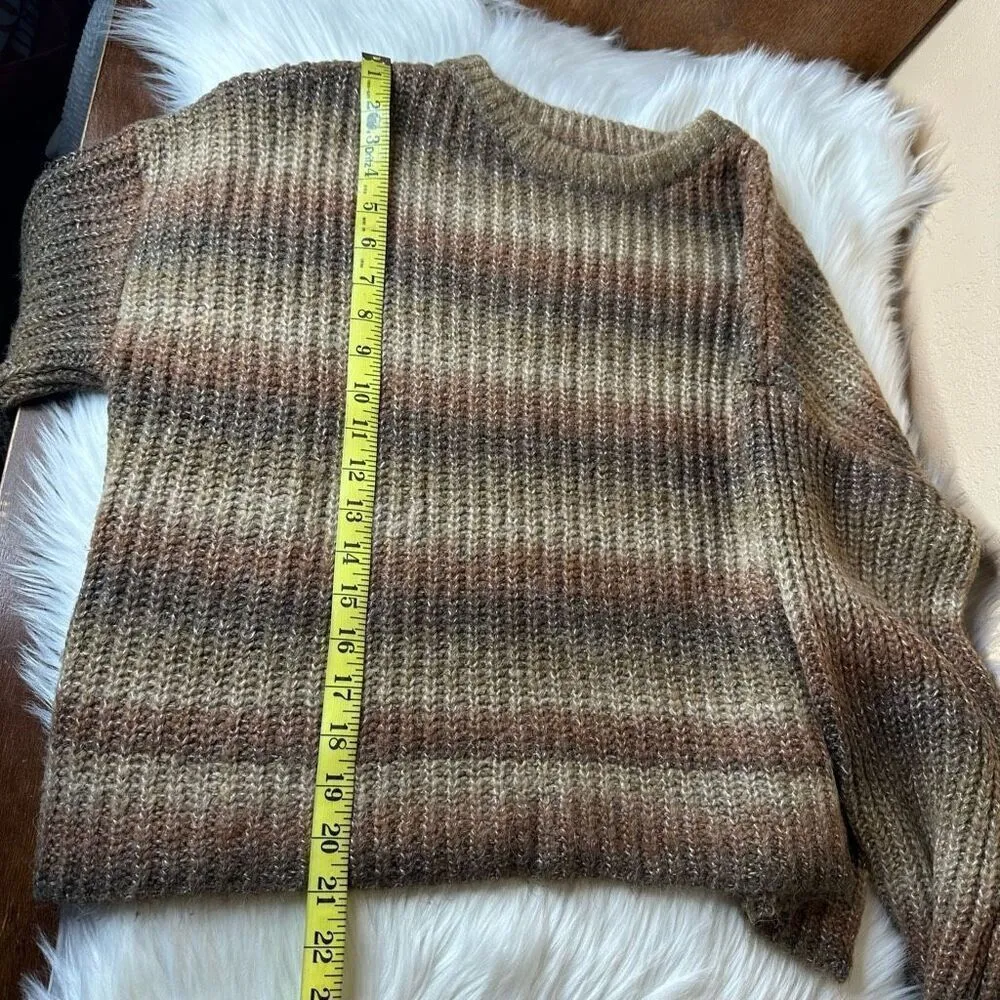 BP. Space Dye Wide Cuff Sweater Brown Raisin Space Dye Size Large - Image 7