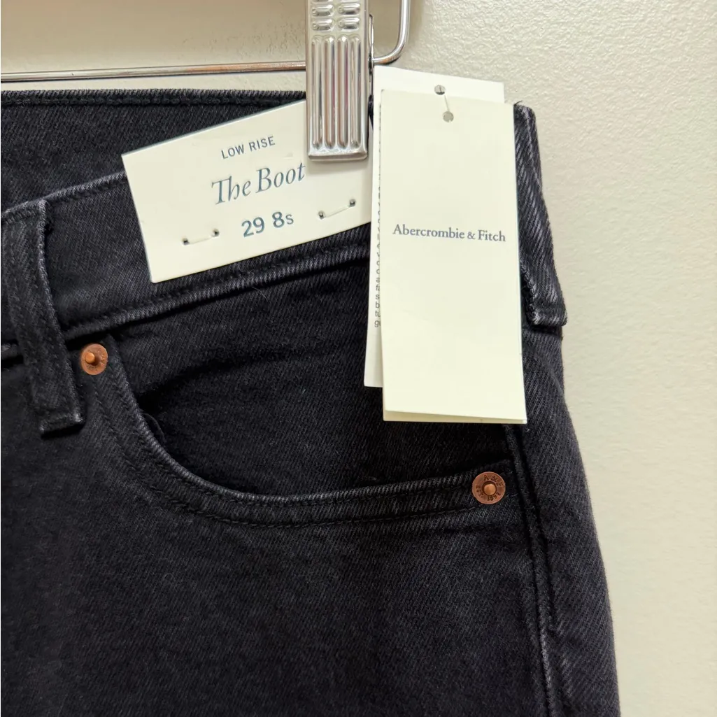 Abercrombie & Fitch The Boot Low Rise Denim Jean Black Size 29S - Image 11