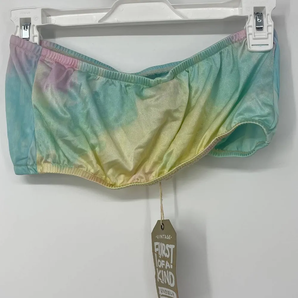 FURST OF A KIND BLUE & PINK TIE DYE STRAPLESS BANDEAU ONE SIZE - Image 14