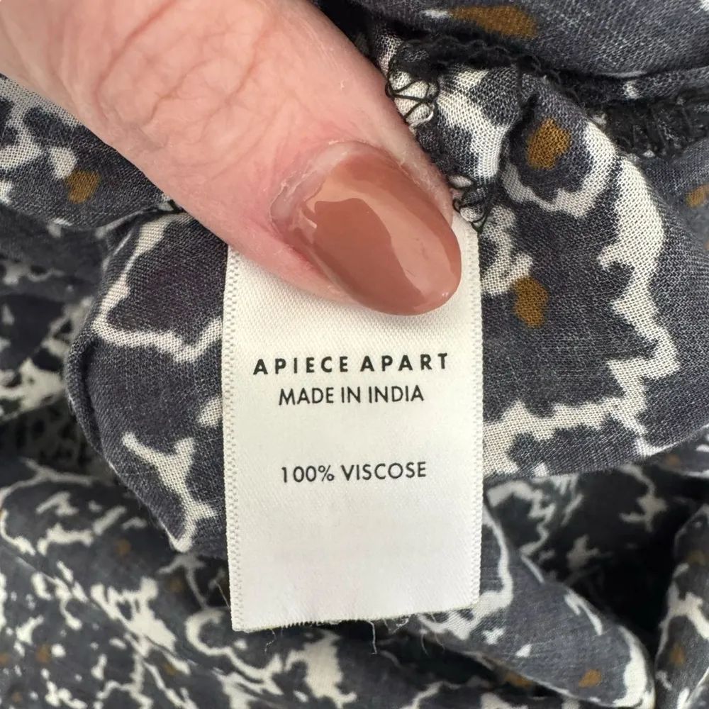 Apiece Apart  - Patterned Button Down Blouse Top Sz 0 - Image 7