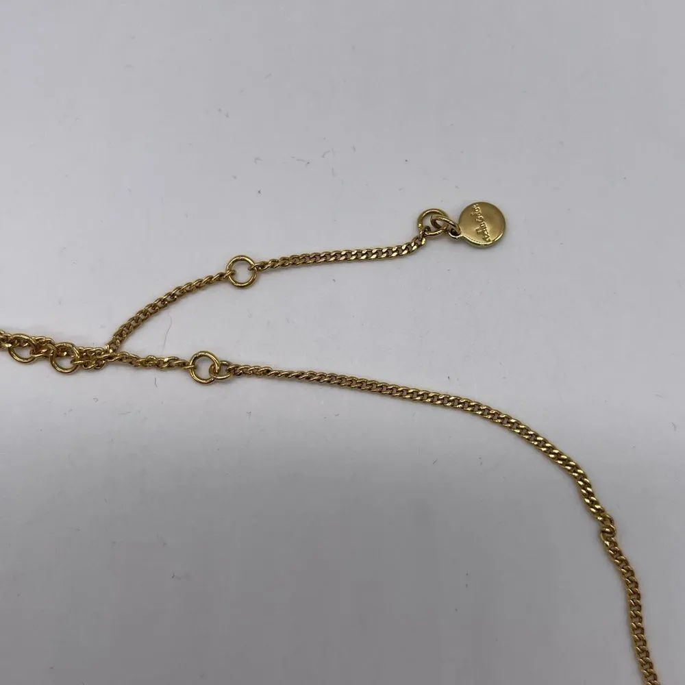 Sella & Dot Double Horn Pendant Gold Tone Necklace - Image 4