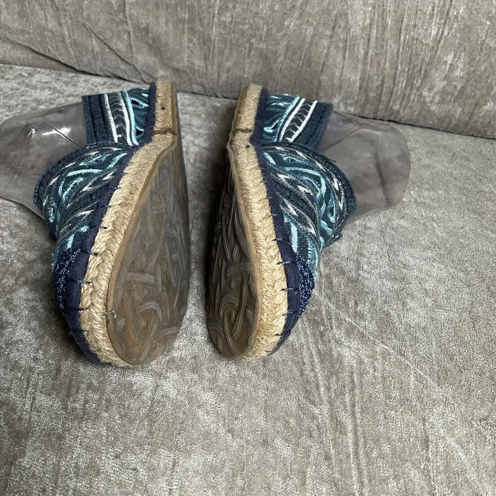 THE SAK Blue Embroidered Cut out Espadrille Flats - Size 7 Casual Resort Boho - Image 4