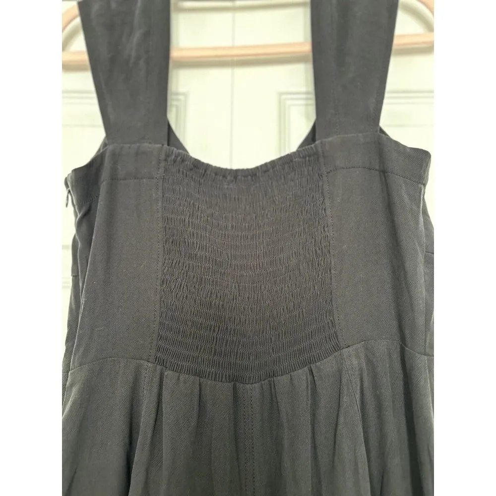 Madewell Grace Cap Sleeve Wide Leg Crop True Black Jumpsuit US Women's Sz 4 - Image 4