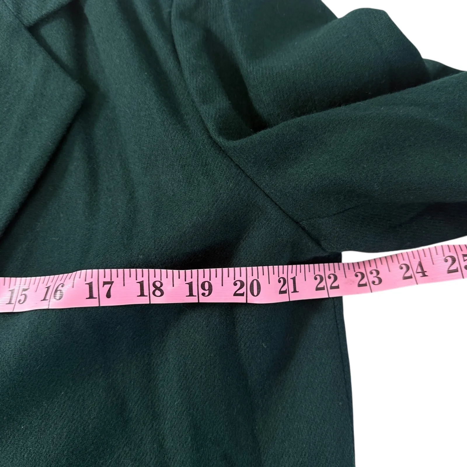 VTG Sag Harbor Womens Blazer Jacket Dark Emerald Green Wool Button Front Size 12 - Image 6