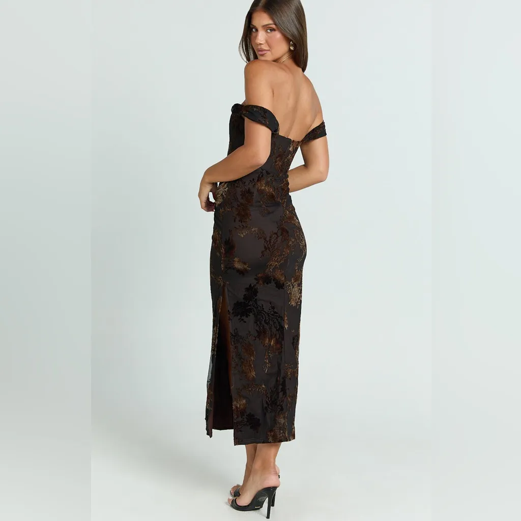 brown showpo dress Alanna Maxi Dress