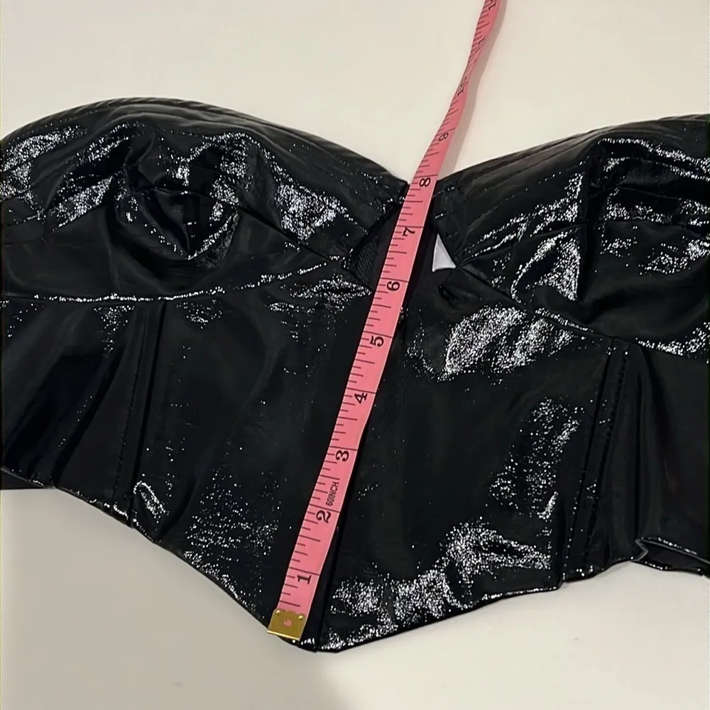 Tiger Mist faux patent leather bustiere corset, black, size XS, NWOT - Image 11
