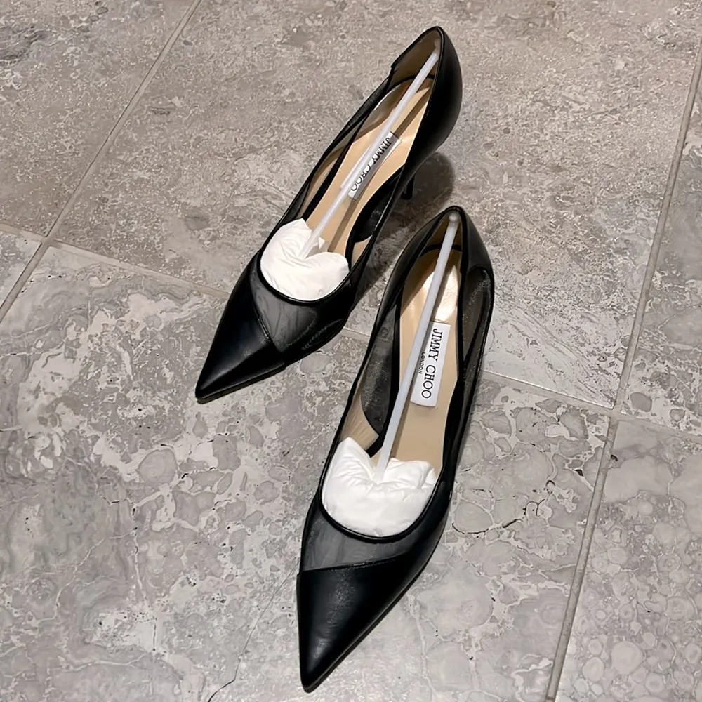 Jimmy Choo Love 85 Leather Mesh Pointed-Toe Pumps Size 43 NEW in Box +2Dust Bags - Image 8