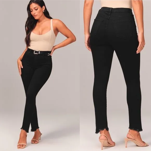 A&F Curve Love High Rise Super Skinny Ankle 26 Short Washed Black‎ - Image 2