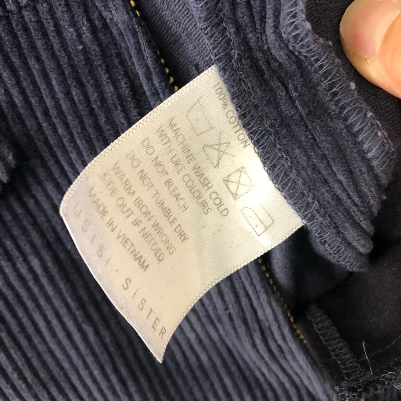 Usisi Sister Blue Cissy Cotton Corduroy Zip Front Collared Jumpsuit Small - Image 8