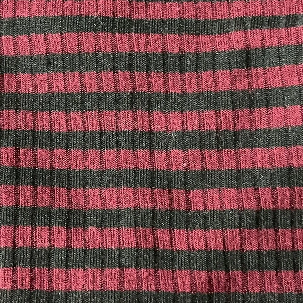Mittoshop Maroon and Black Stripe Long Sleeve Ribbed Tunic Top Size L Large - Image 5