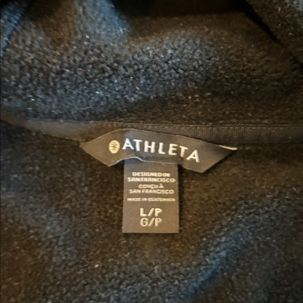 Athleta  Petite Black Hooded Jacket Sz LP - Image 7