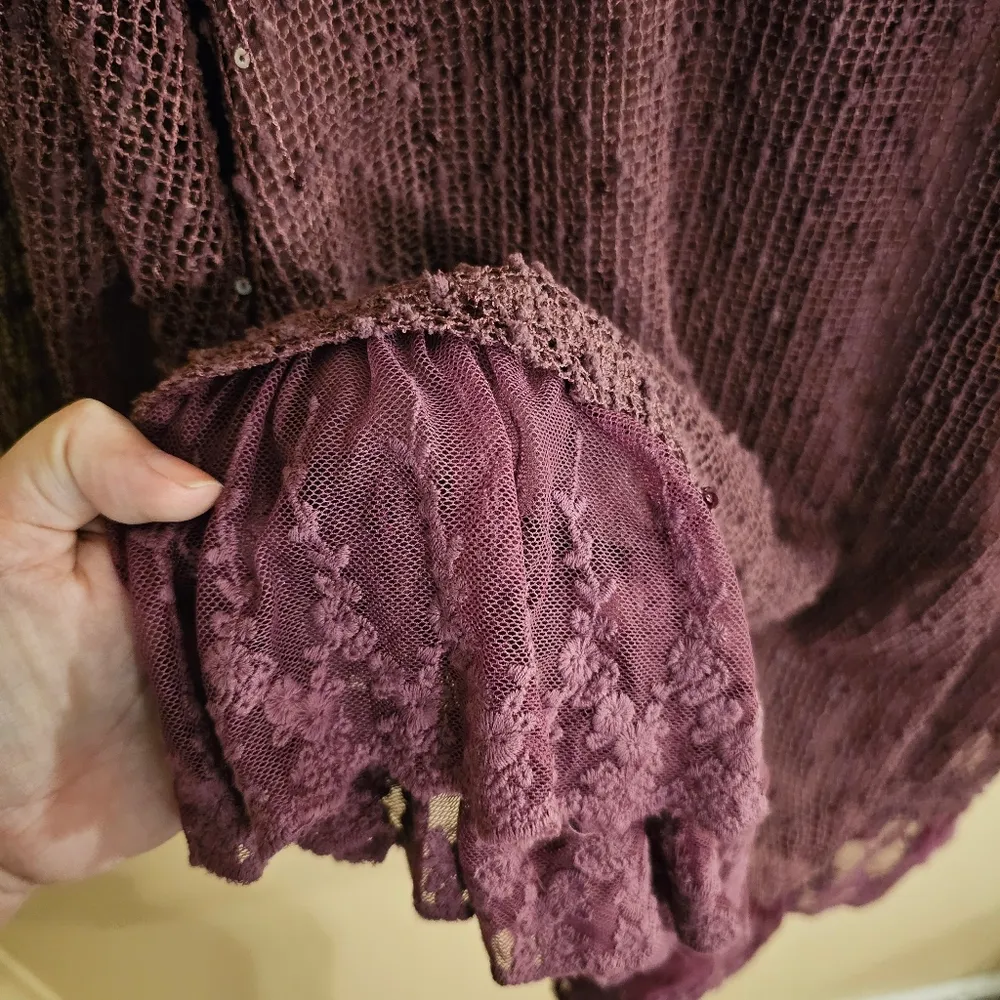 Indigo Soul  Mauve Boho Cottagecore Top - Image 4