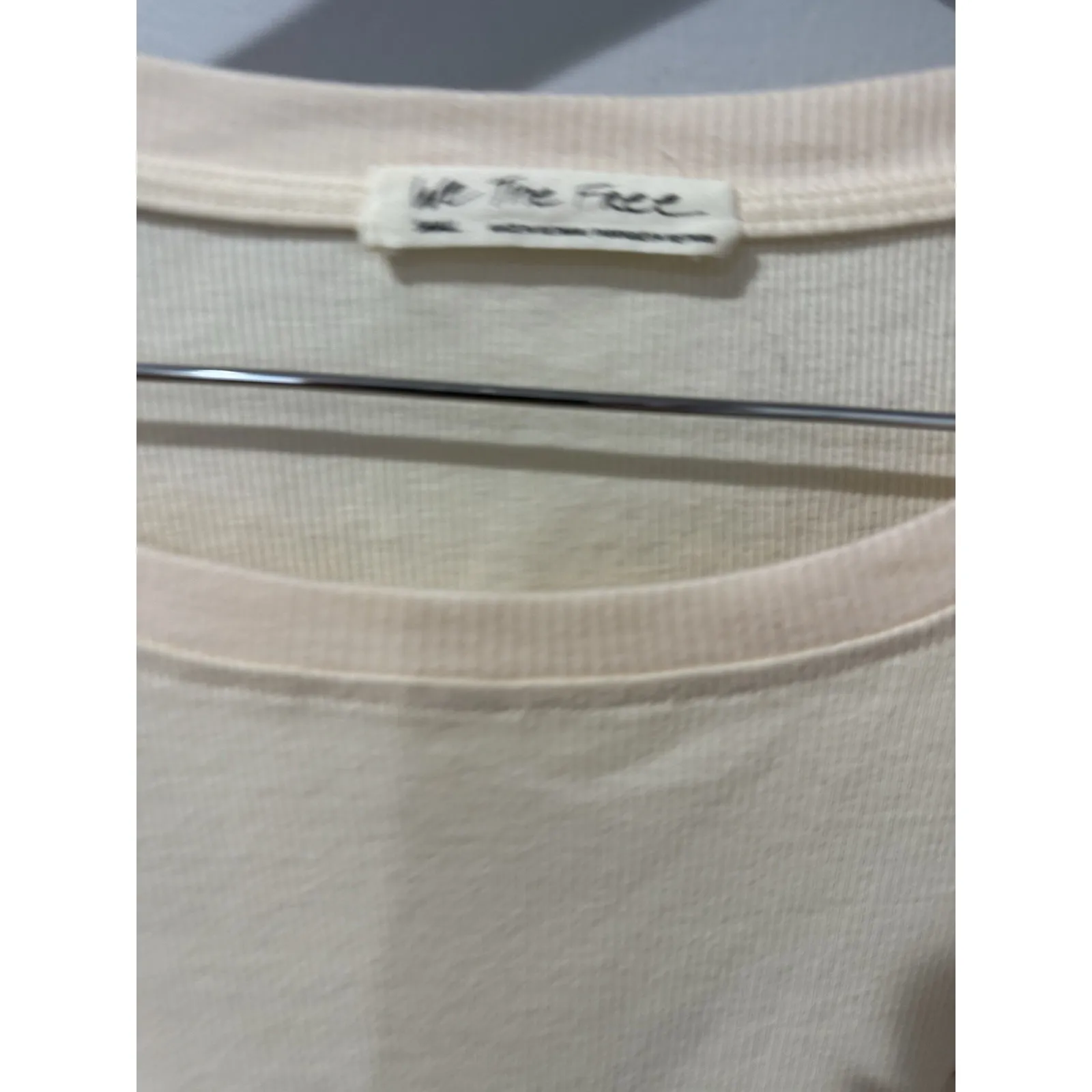 Free People Feelin'‎ It Oversized Tee Peach Alabaster Patchwork Small - Image 2