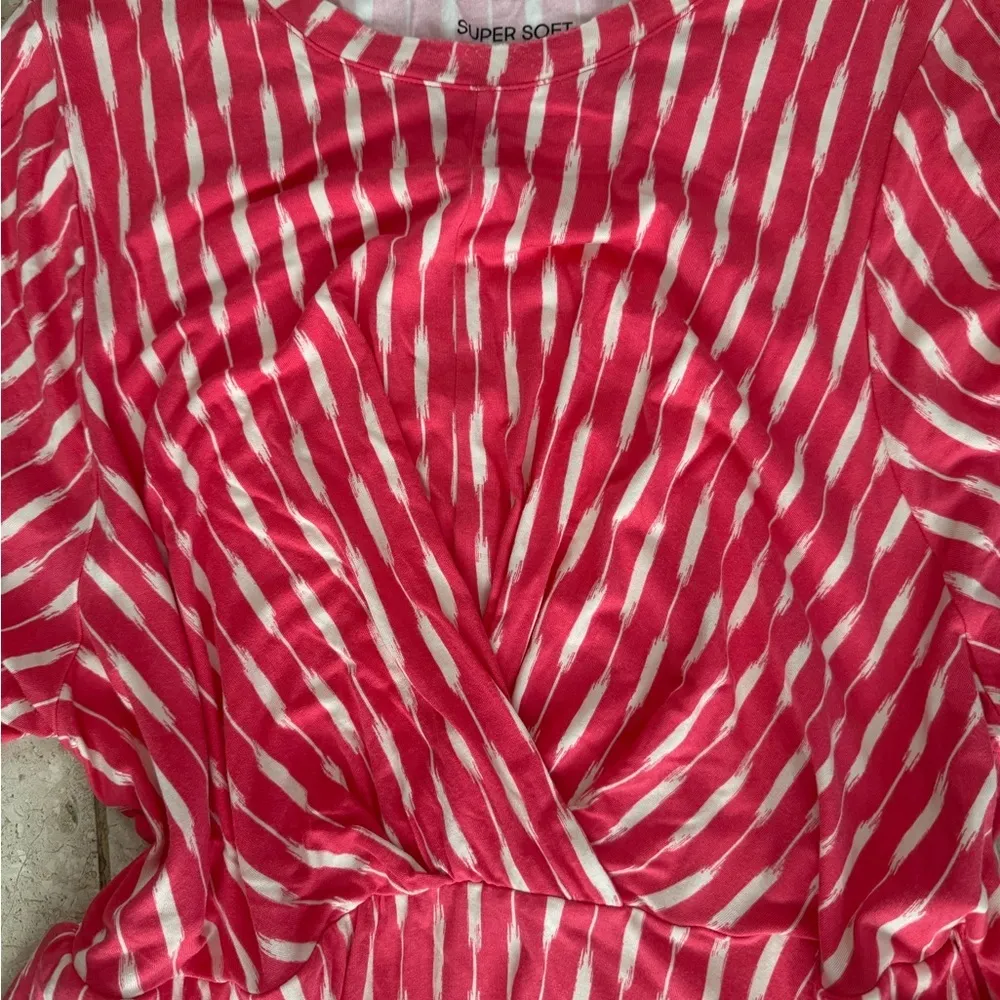 Torrid super soft knit skater mini Pink Striped Dress size 4Xl - Image 3