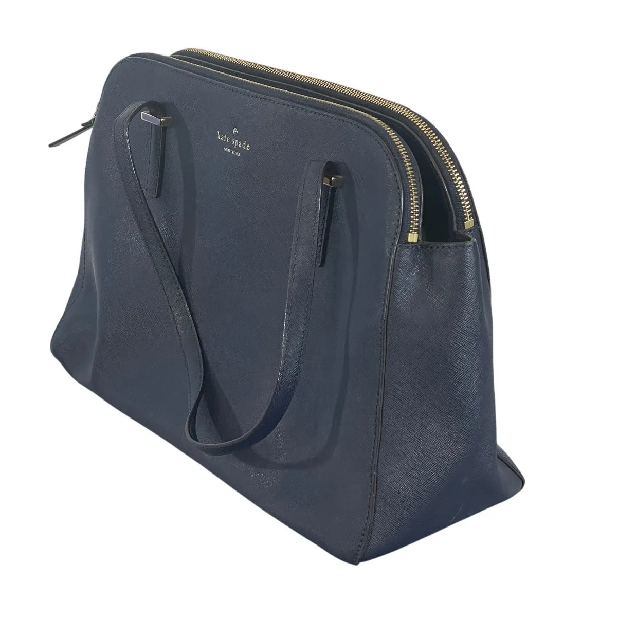 Kate Spade Midnight Blue Double Zip Grand Street Satchel Bag - Image 3