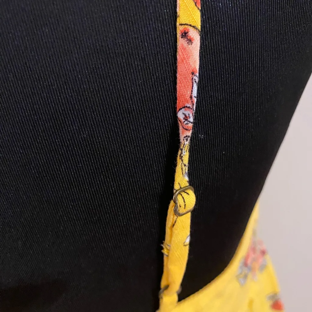 Copper Key Babydoll‎ Yellow Mini Dress Peaches Adjustable Straps XS Cottage Farm - Image 5