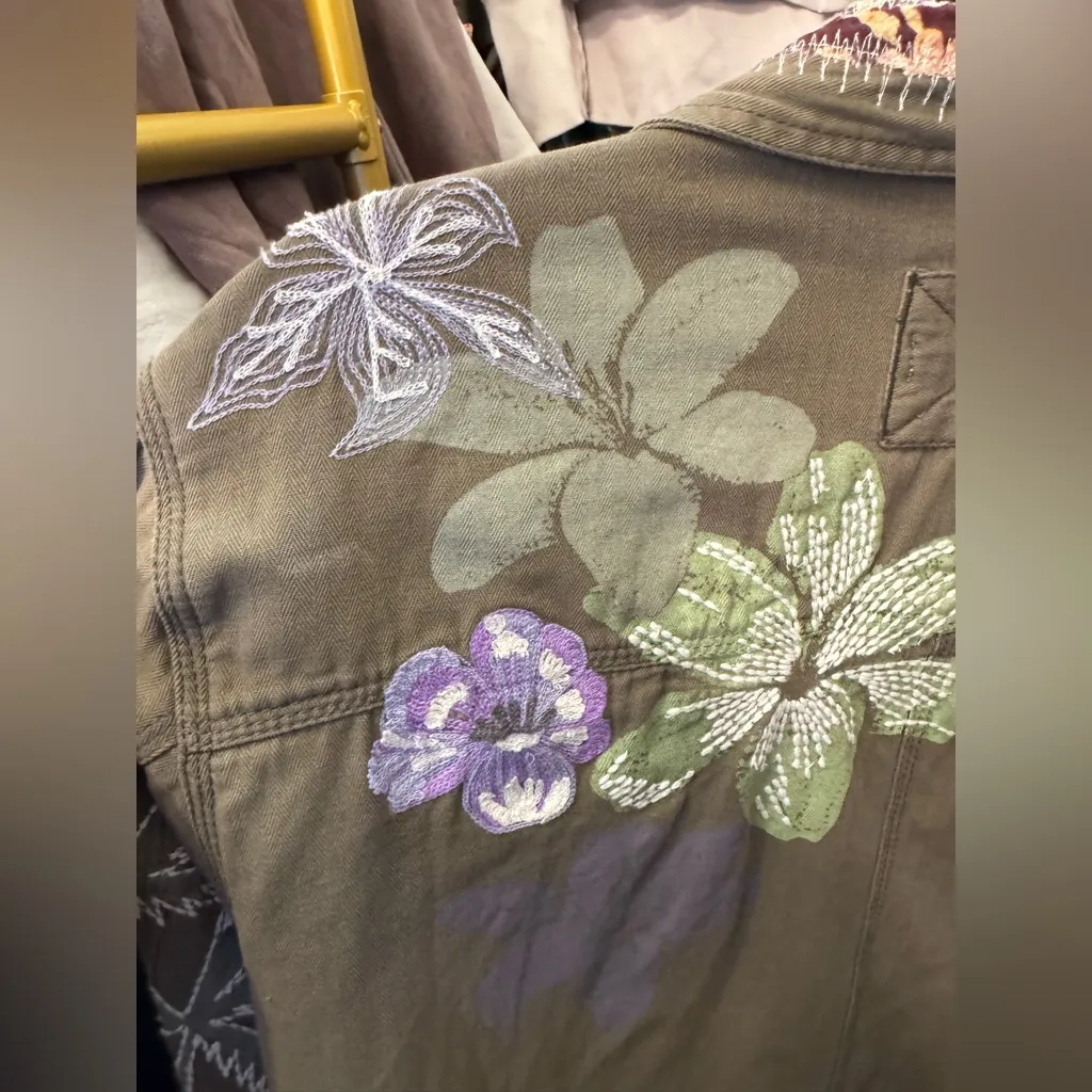 NWOT Free People Blooms And Palms Top - green combo - Small - embroidery* RARE * - Image 10