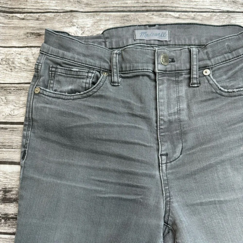 Madewell Women's High Riser Skinny Jeans Grey Gray 28 Zip Zipper Stretch Pockets - Image 5