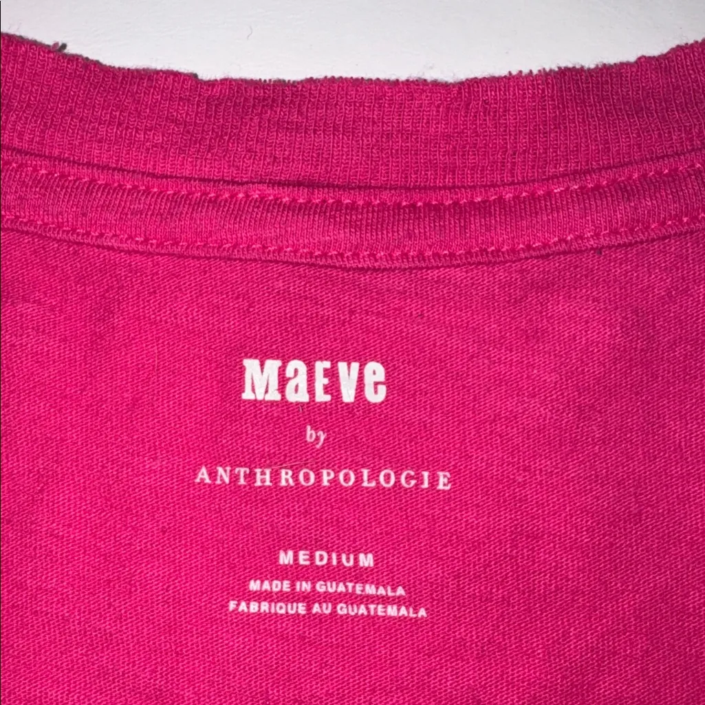 Maeve Anthropologie Short Sleeve Crewneck TShirt, Raw Hems, Sz M - Image 6
