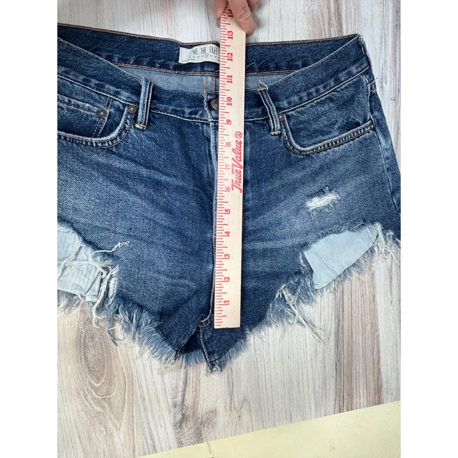 We The Free Free People Byron Bay Denim Cut Off Shorts 28‎ Distressed Jean Short - Image 14