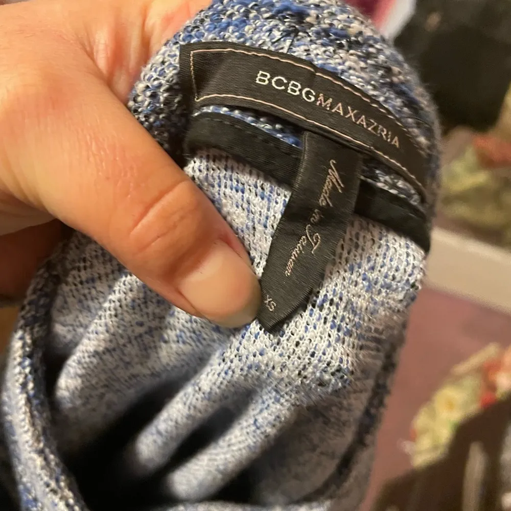 BCBGMAXAZRIA BLUE TWEED KEVIN JACKET - Image 5