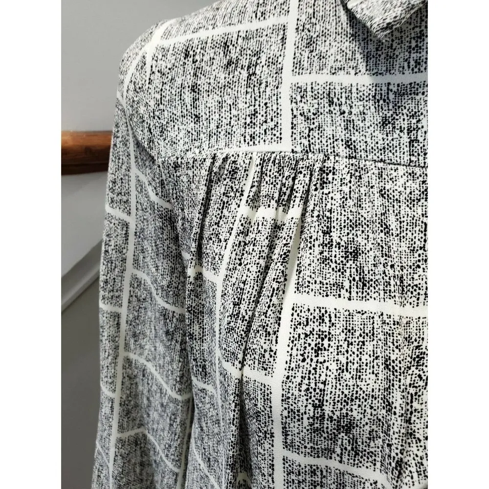 Boutique Freeway Women's Black & White Polyester Collared Long Sleeve Blouse S - Image 5