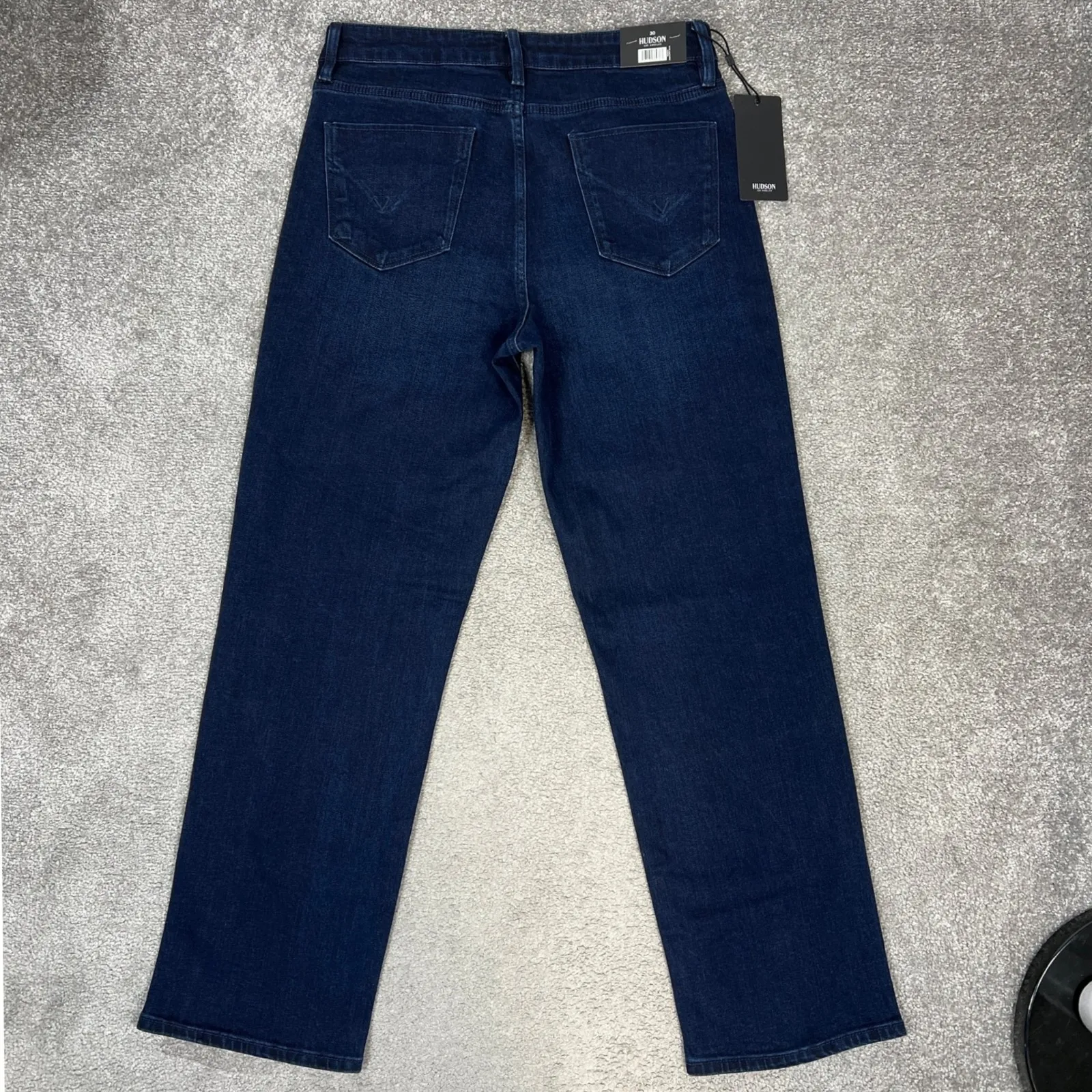 Hudson Straight Leg Jeans Sz 10S Dark Wash Stretch Denim Mid Rise Comfort NEW! Blue - Image 4