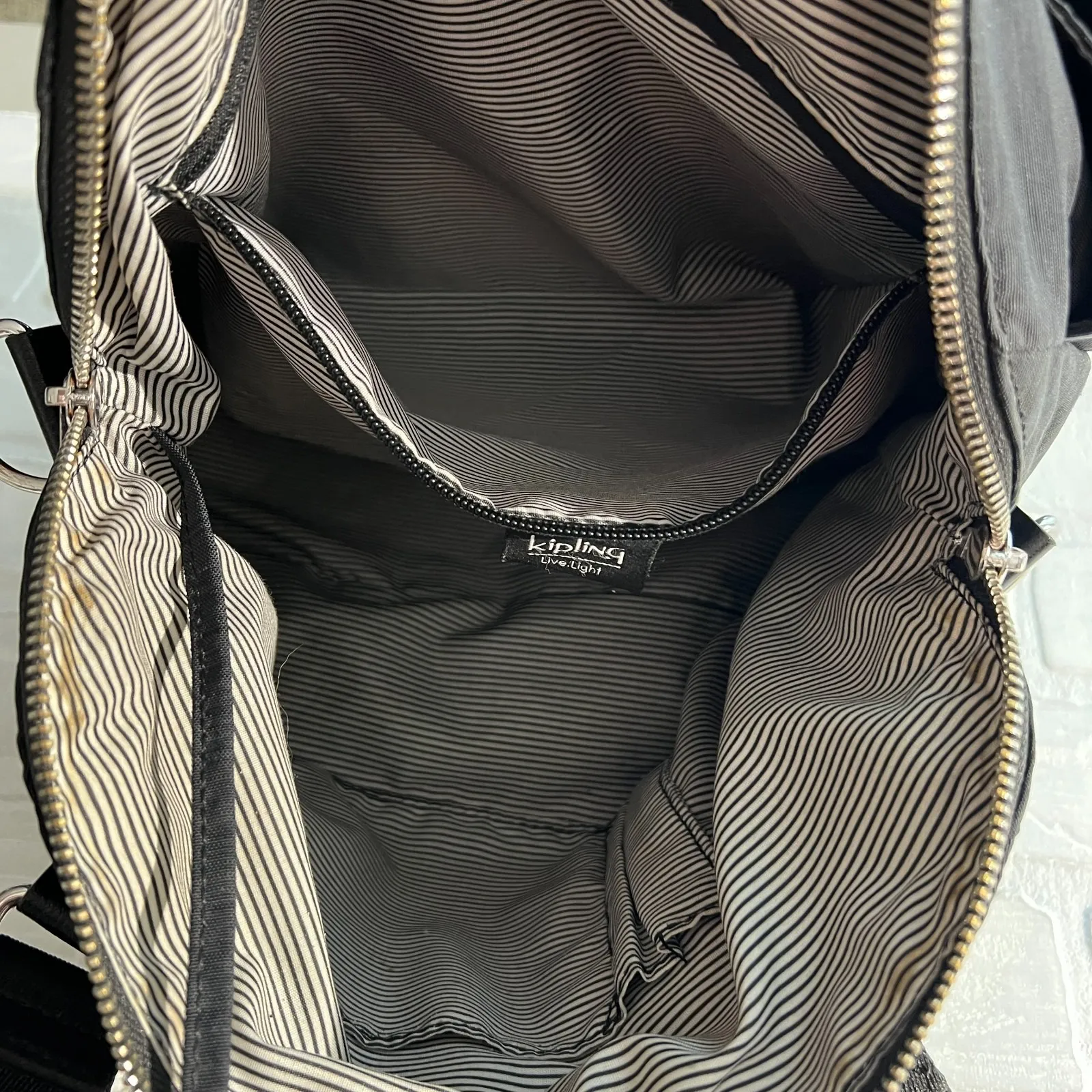 Kipling Shoulder Bag Black Nylon Travel Double Strap Lightweight‎ Solid Medium - Image 11