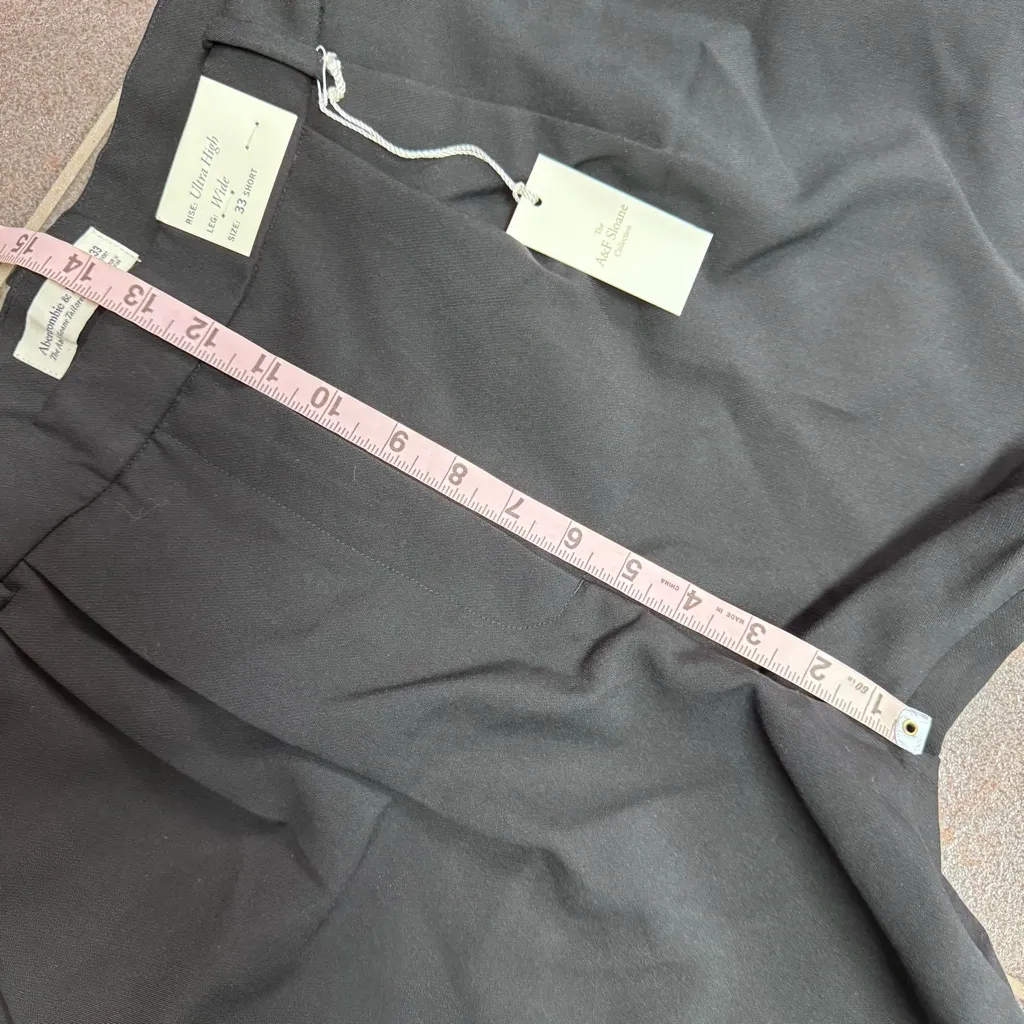 NEW Abercrombie & Fitch Sloane Tailored Pleat Pants Trousers Black 33 SHORT NWT - Image 10