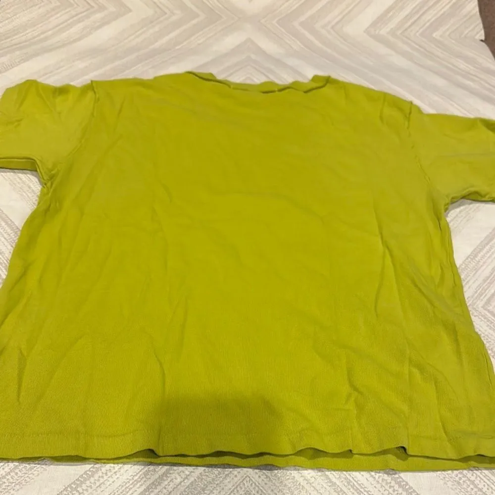 Daydreamer The Cut Rhinestones Reverse GF Tee in Sour Apple Green - Size XS - Image 5