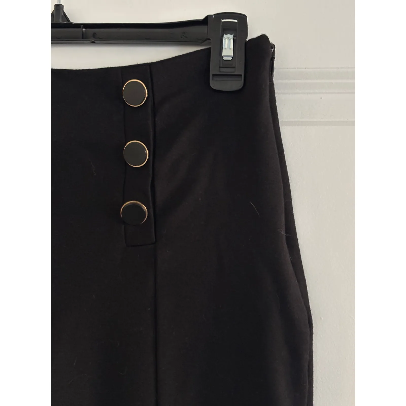 Premise Womens Black High Waisted Sailor Button Flare Leg Pants Size S - Image 3