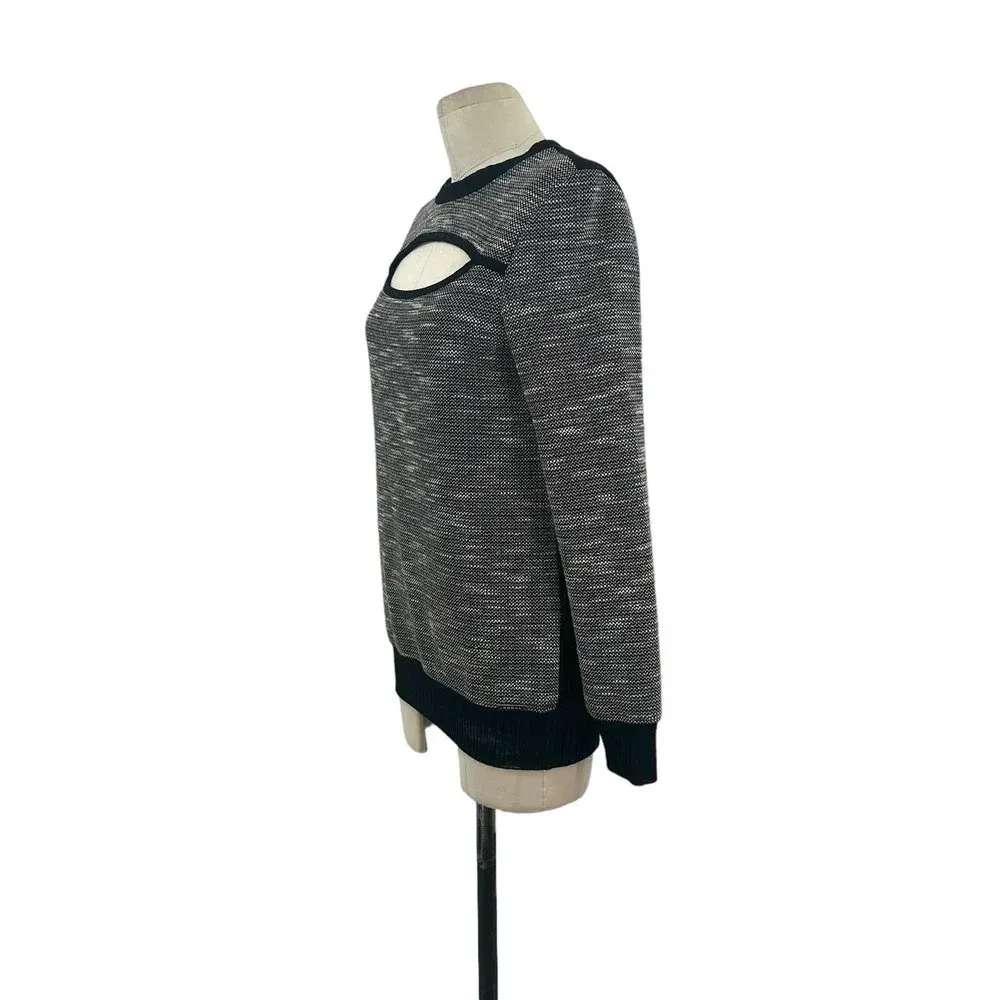 Koral  Breach Open Front Pullover Sweater Slub Gray Black‎ Size Small - Image 6