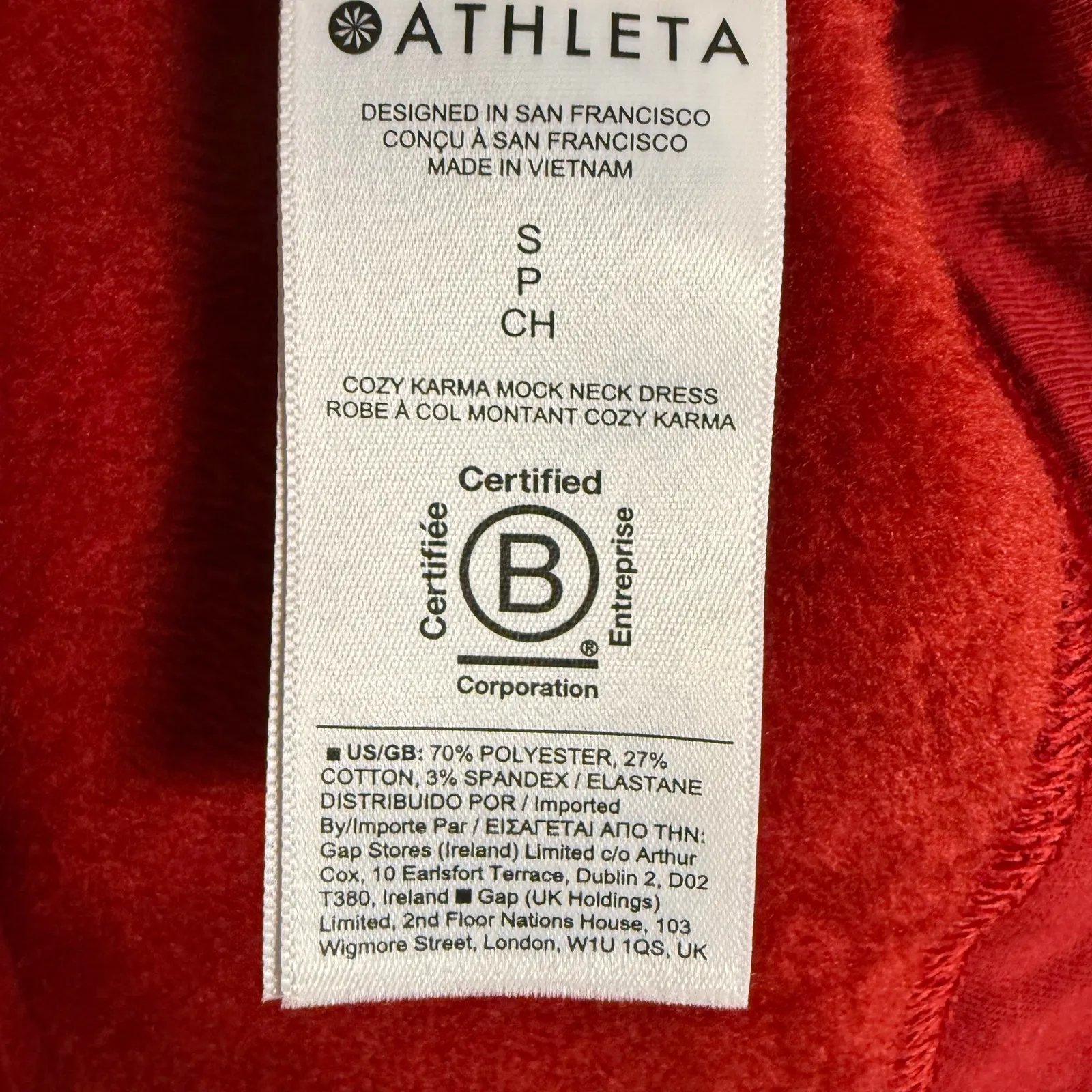 Athleta Cozy Karma Red Long Sleeve Mock Neck Knit Sweater Dress Size Small - Image 9