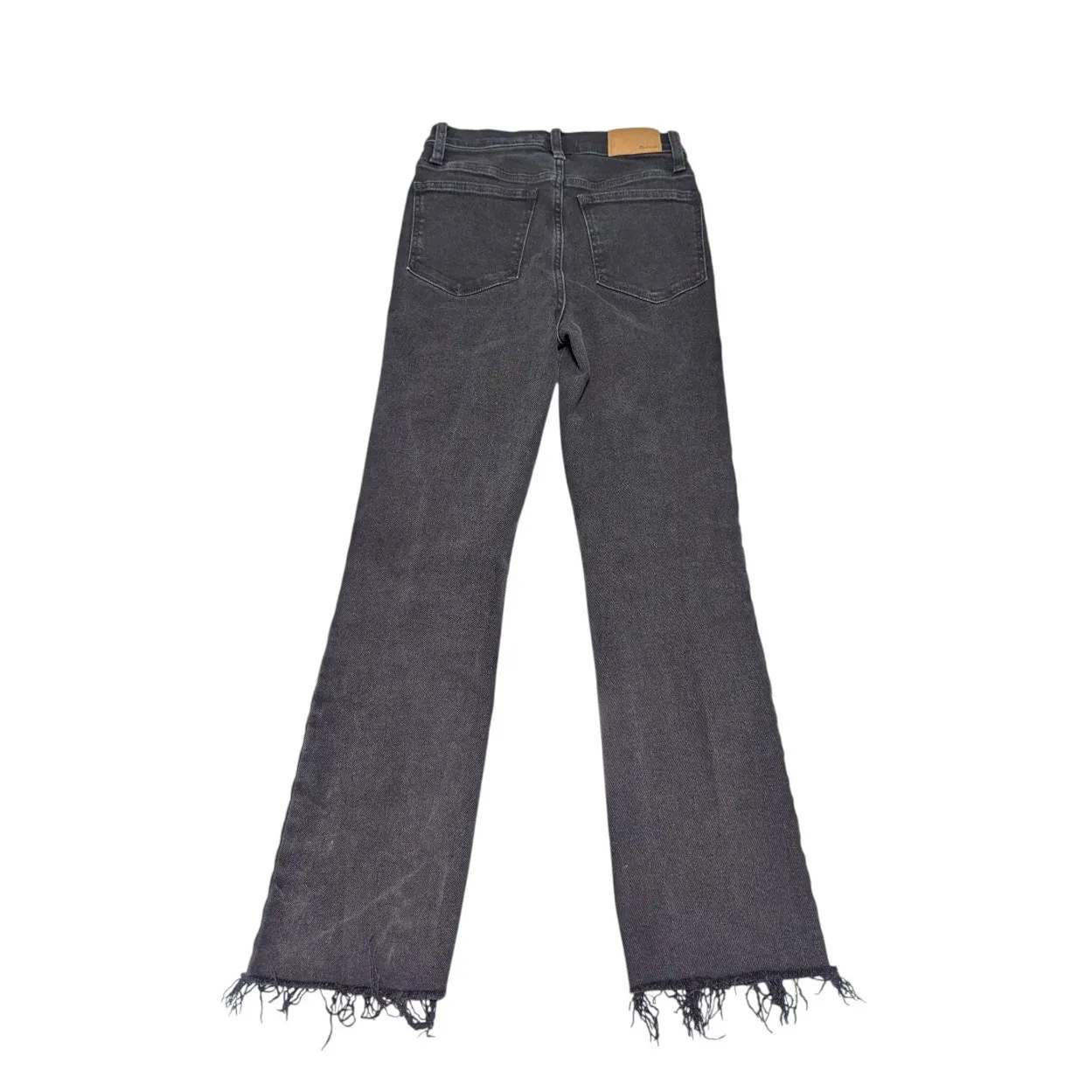 Madewell Cali Demi Boot Jeans Bayland Wash Raw Hem Charcoal Gray Womens 25 Denim - Image 3