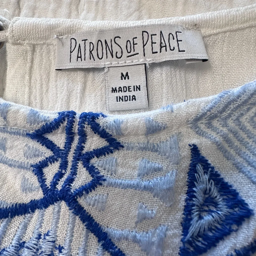 Patrons of Peace Boho Embroidered Tank Top size Medium - Image 4