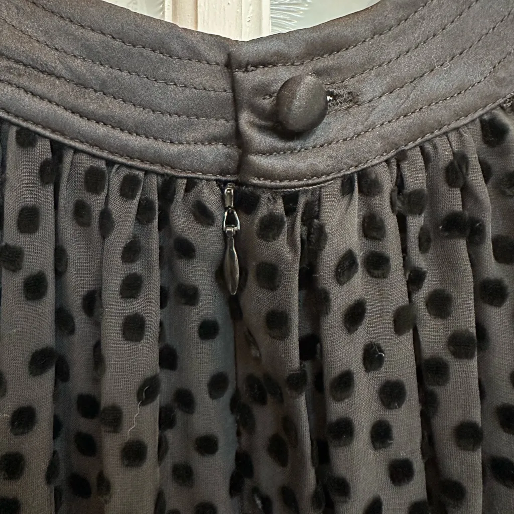 Vintage Y2K Betsey Johnson 90s Hollywood Glam Velvet Polka Dot Silk Dress Size 2 - Image 6