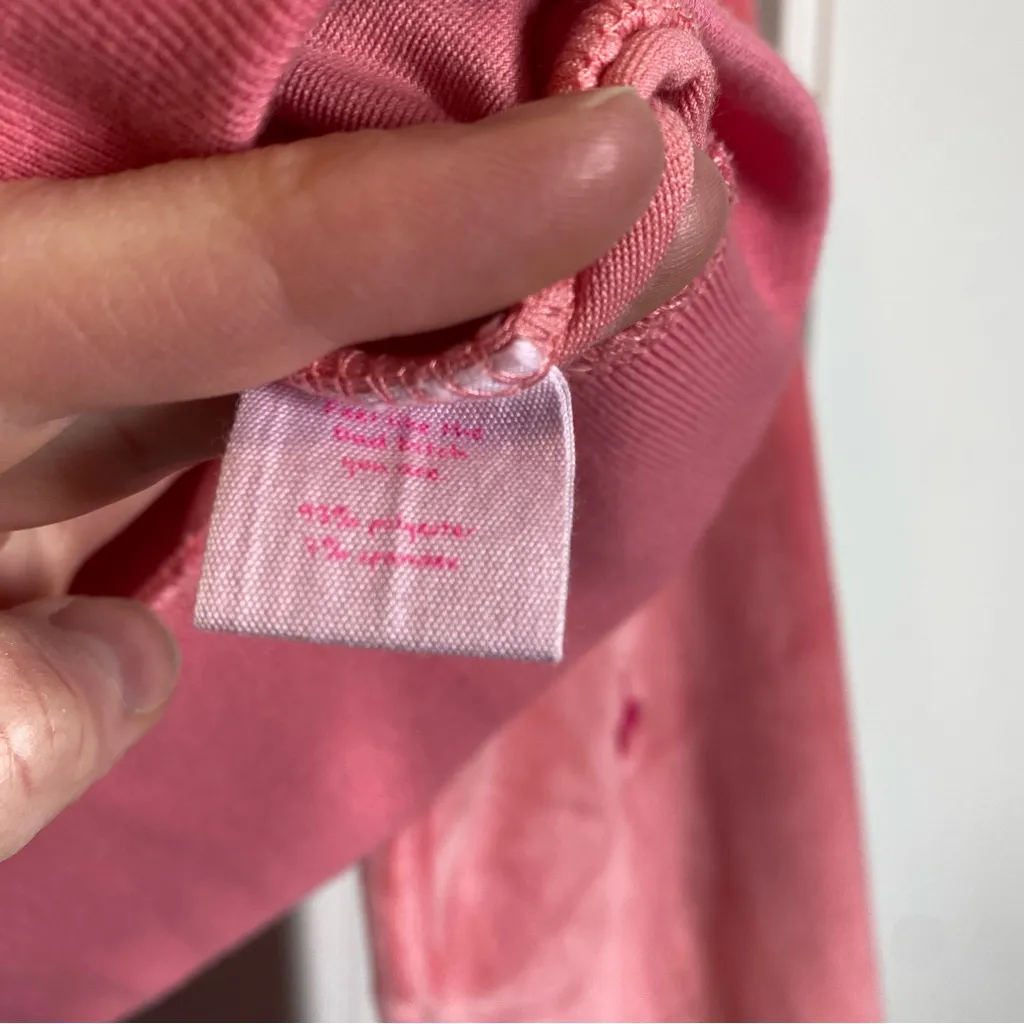 Voight by Valentina Cherry On Top Crop velour Hoodie‎ pink embroidered sz medium - Image 4