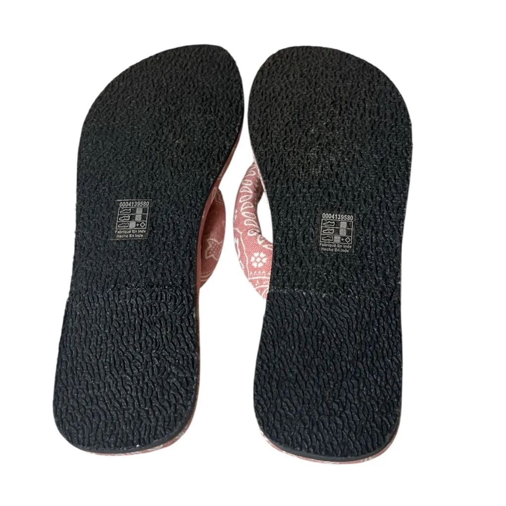 Free People Pink Bandana Print Flip Flops - Image 4