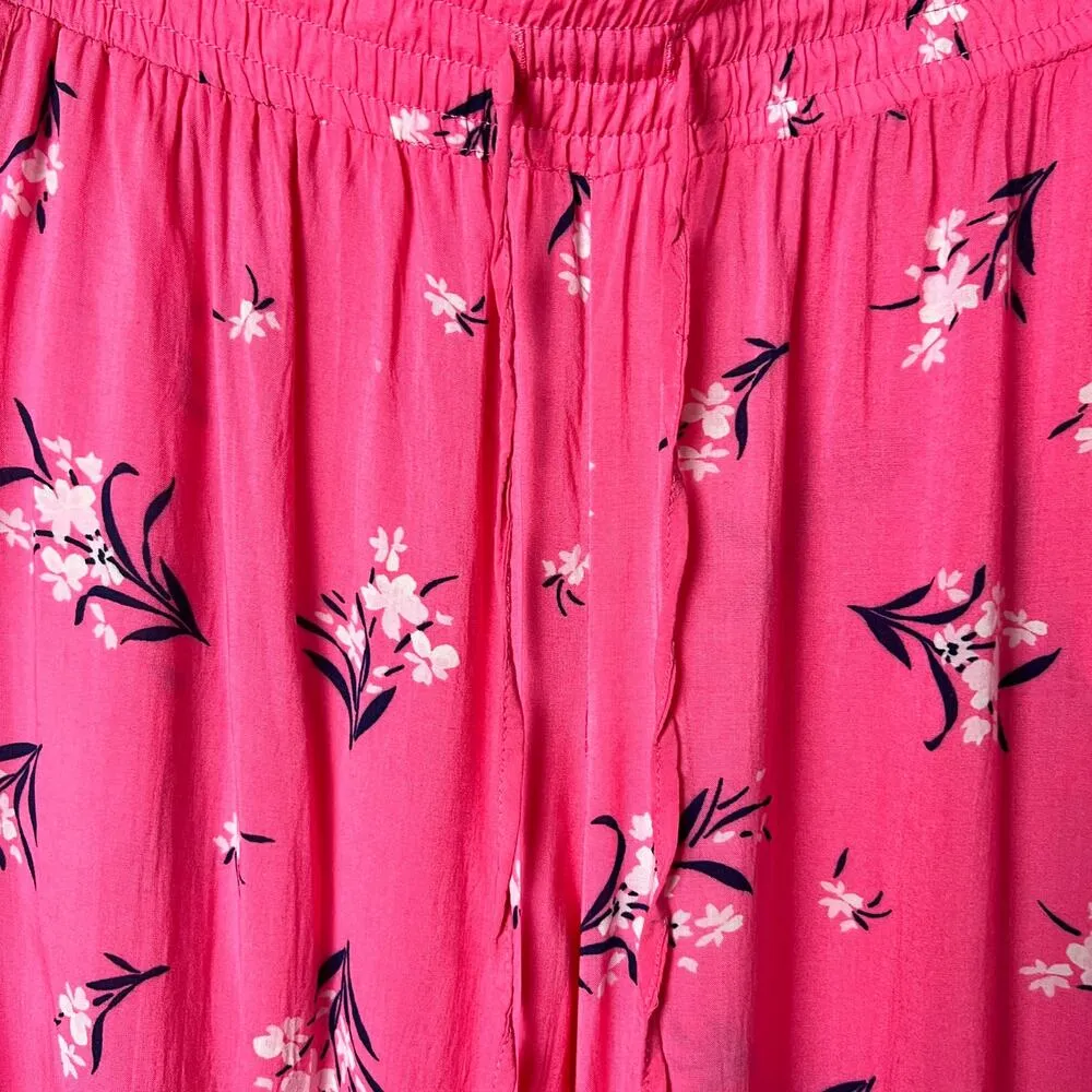 Gap Body Women's Pink Floral Print Elastic Waist Pajamas Loungewear Pants Sz M - Image 9