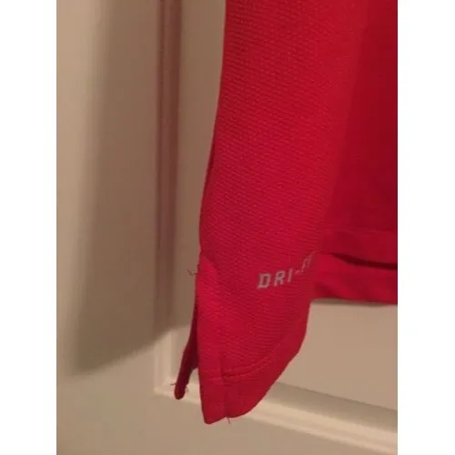 Nike Dri-Fit Adult Short Sleeve Polo Shirt Size Medium Red - Image 2