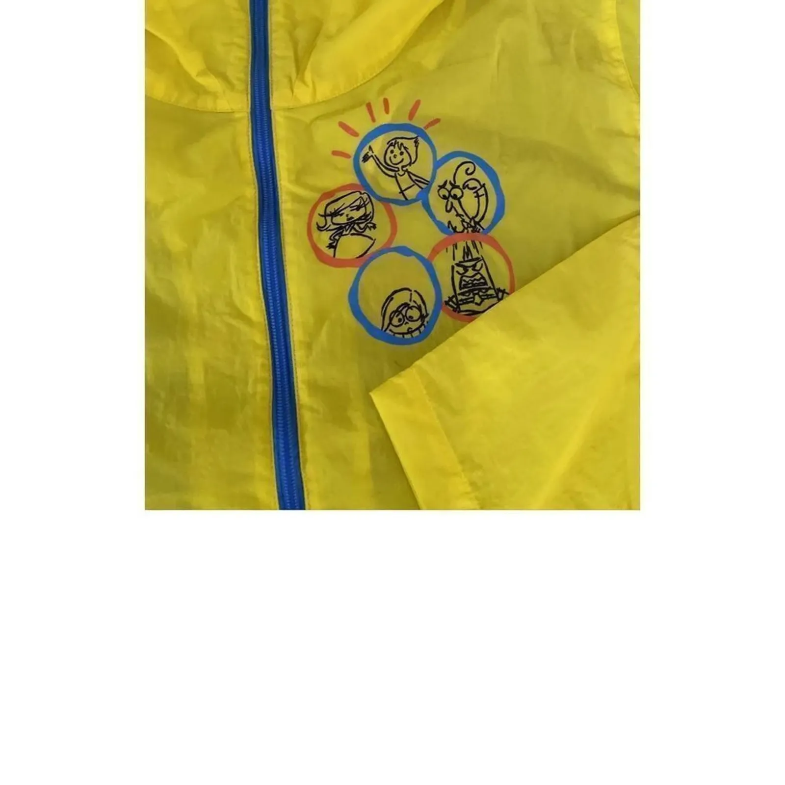 DISNEY PIXAR Inside Out Windbreaker in Yellow Size Adult Unisex 2XL New w/ Tag - Image 5