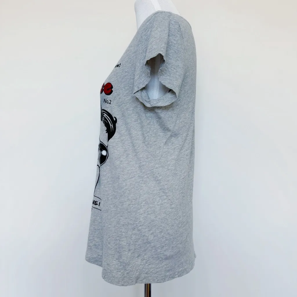 Betty Boop Pajama Shirt Womens Size XL Top Gray Red Sleepwear PJs Retro - Image 7