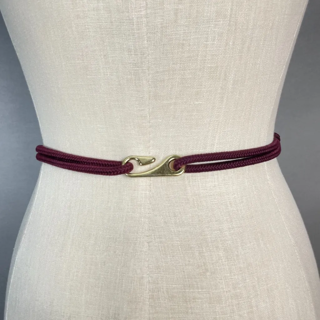 Vintage Cord Belt Twisted Braided Stretch Women Green Wine Gold 70s 80s Dramatic - Image 7